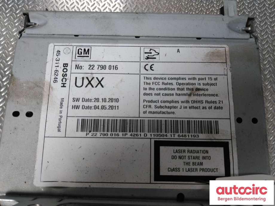 Bilstereo til Opel Insignia A 2009-2014 (OPEL|22790016|22739814|)