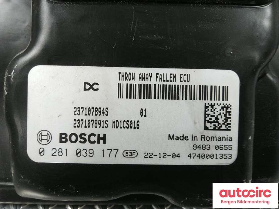 Styreenhet motor til Mercedes Citan 2021-->> (W420) (W420) (MERCEDES|A 420 900 62 00|0 281 039 177|)