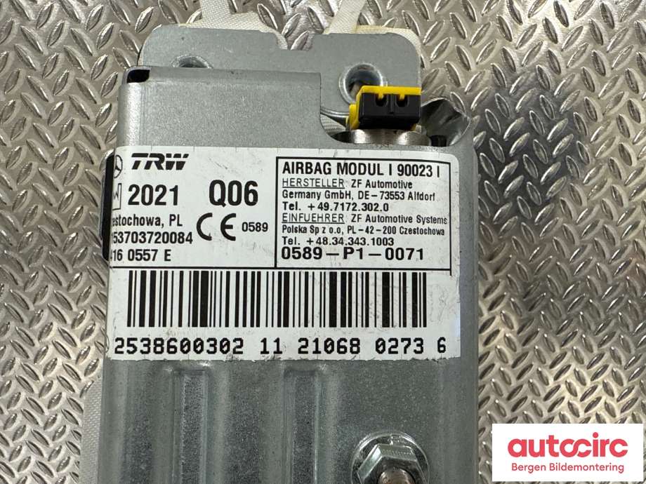 Airbag kne til Mercedes EQC 2019-->>  (MERCEDES|A 253 860 03 02|)