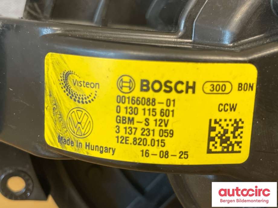 Varmeapparat motor til VW E-Up 2013-2019  (VOLKSWAGEN|12E 820 015||00166088-01)