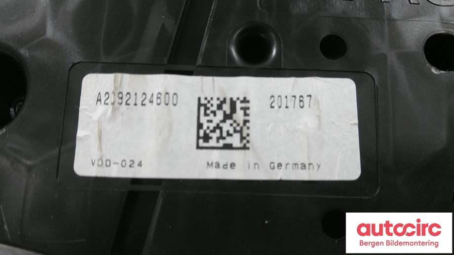 Instrumentpanel til Audi A3 2012-2016 (Type III, Fase 1)  (AUDI|8V0 920 870 Q|)