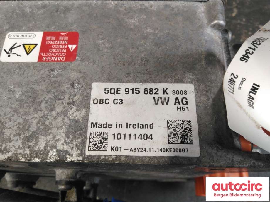 Batterilader (OBC - On Board Charger) til Audi A3 2012-2016 (Type III, Fase 1) (AUDI|5QE 915 682 K|)