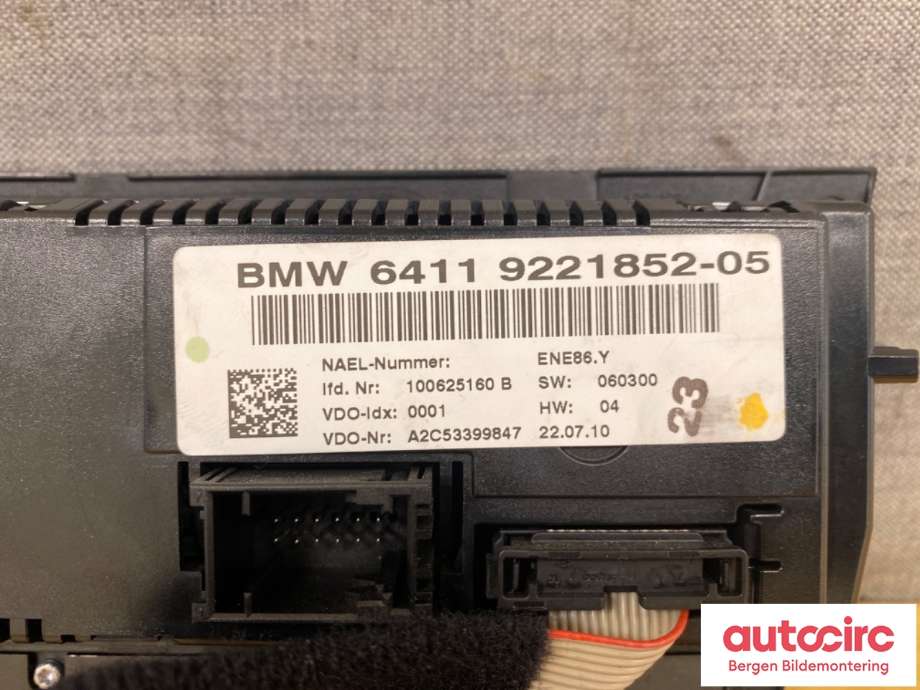 Innredning pakke til BMW 3-Serie 2005-2011 (E90/E91/E92/E93) (E90/E91/E92/E93) (BMW|64 11 9 292 262||6411 9221852-05)