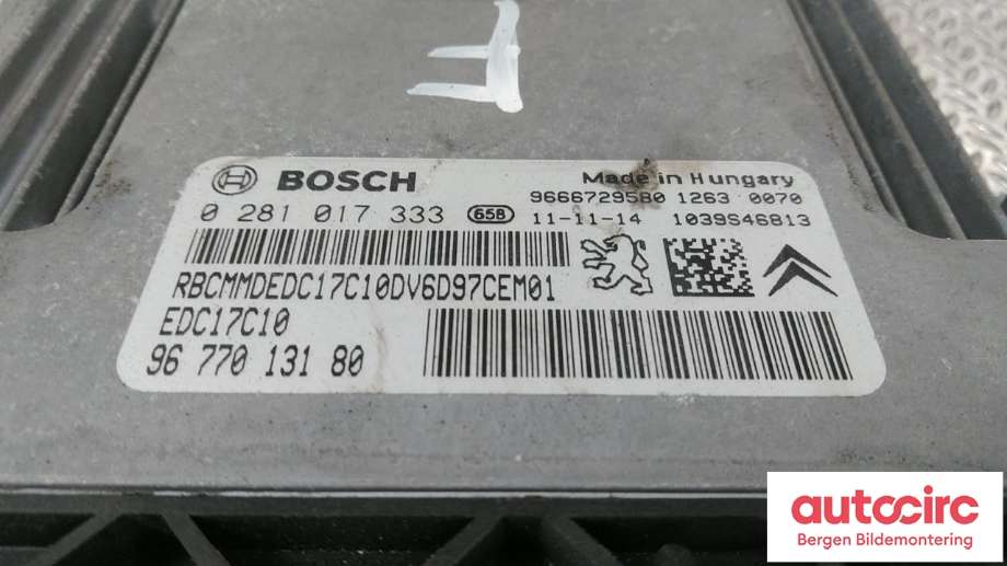 Styreenhet motor til Peugeot 308 2011-2013 (Type I, Fase 2)  (PEUGEOT|16 063 826 80|)