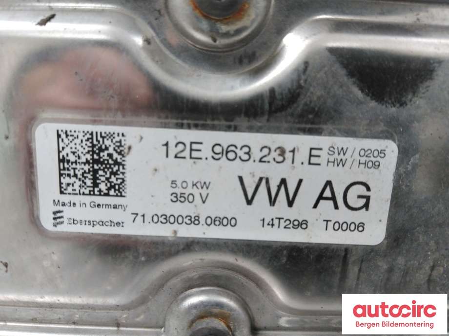 Varmeapparat register til VW e-Golf 2014-2017 (Fase 1) (VOLKSWAGEN|5QE 819 013 B||12E 963 231 E)