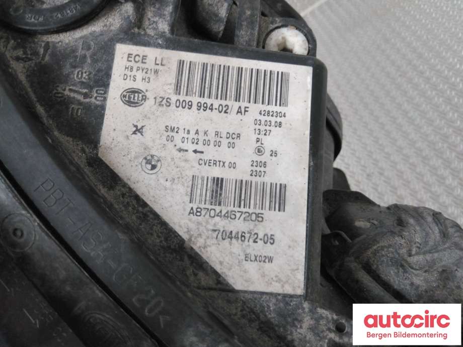 Frontlykt høyre halogen til BMW 5-Serie 2003-2010 (E60/E61) (E60/E61) (BMW|63 12 7 177 746|)