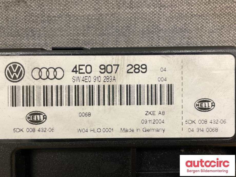 Styreenhet comfort (BCM) til Audi A8 2003-2010 (Type II) (AUDI|a 4E0 910 289 D||4E0907289)