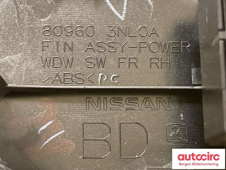 Bryter ruteheis til Nissan Leaf 2011-2017 (Type I) (NISSAN|809603NL0A|)