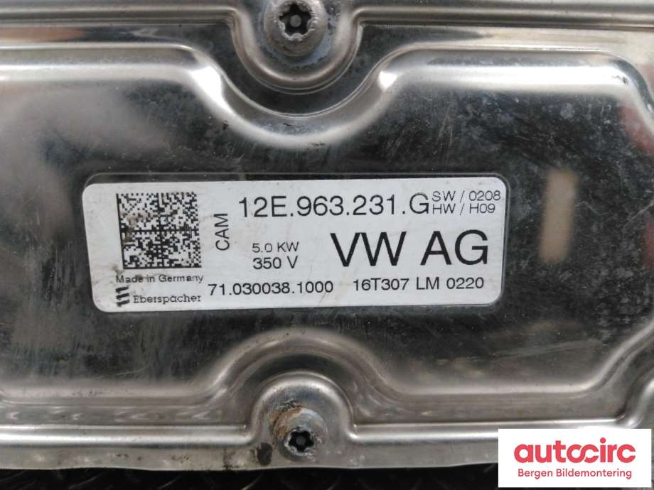 Varmeapparat register til VW e-Golf 2014-2017 (Fase 1)  (VOLKSWAGEN|5QE 819 013 AD|)