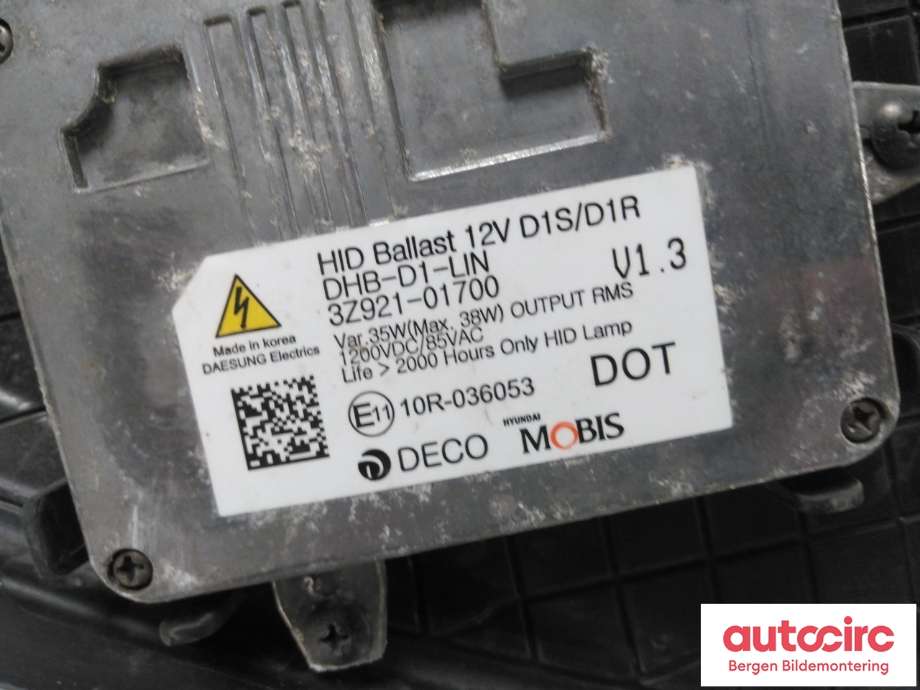 Frontlykt høyre halogen til Hyundai i30 2012-2017 (Type II) (HYUNDAI|92102A 6100|)