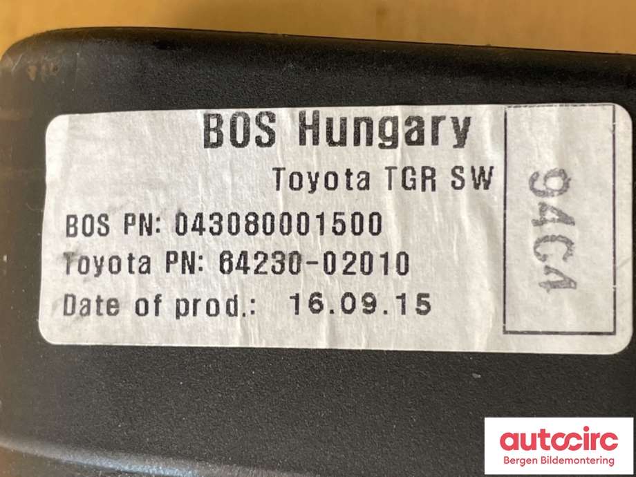 Bagasjerom hundegitter til Toyota Auris 2015-2019 (Type II, Fase 2)  (TOYOTA|)