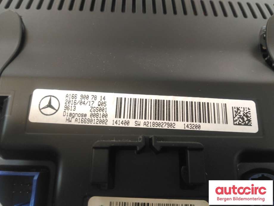 Instrument kjørecomputer til Mercedes CLA 2013-2019 (C117) (C117) (MERCEDES|A 166 900 82 22|A 166 900 78 14|)