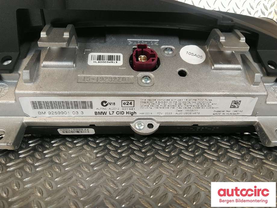 Instrument kjørecomputer til BMW 1-Serie 2011-2015 (Fase 1) (F20/F21) (F20/F21) (BMW|65 50 9 270 391|65 50 9 292 245)