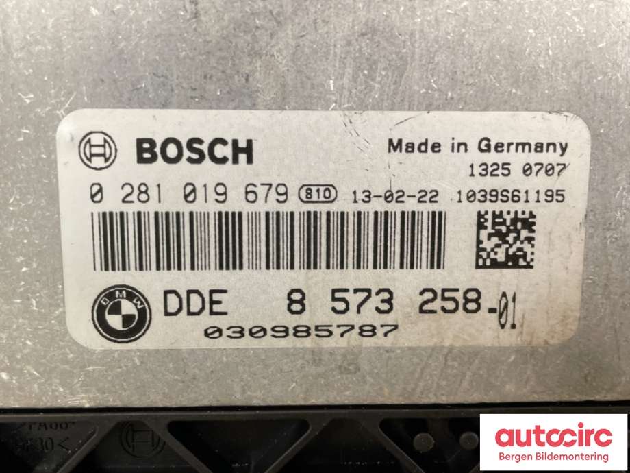 Styreenhet motor til BMW 1-Serie 2011-2015 (Fase 1) (F20/F21) (F20/F21) (BMW|8 573 258 01||0 281 019 679)