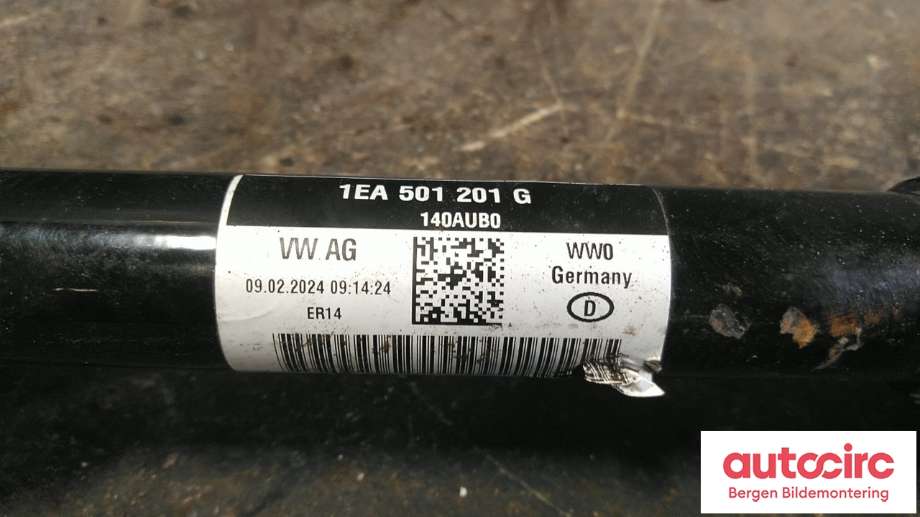 Drivaksel venstre bak, elbil til VW ID.3 2020-->> (VOLKSWAGEN|1EA 501 201 E|1EA 501 201 G|)
