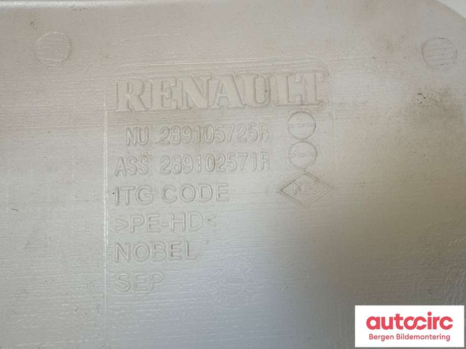 Spylertank til Renault Zoe 2013-2019 (Fase 1)  (RENAULT|289103347R|)