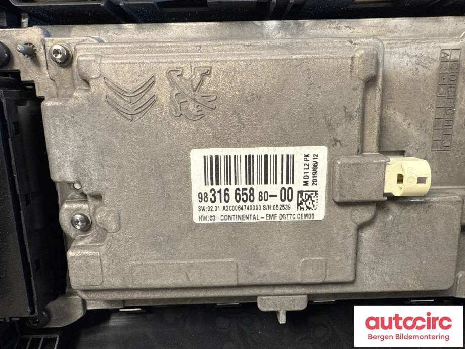 Instrument kjørecomputer til Peugeot Expert 2016-->> (Type III)  (PEUGEOT|98 316 658 80|)