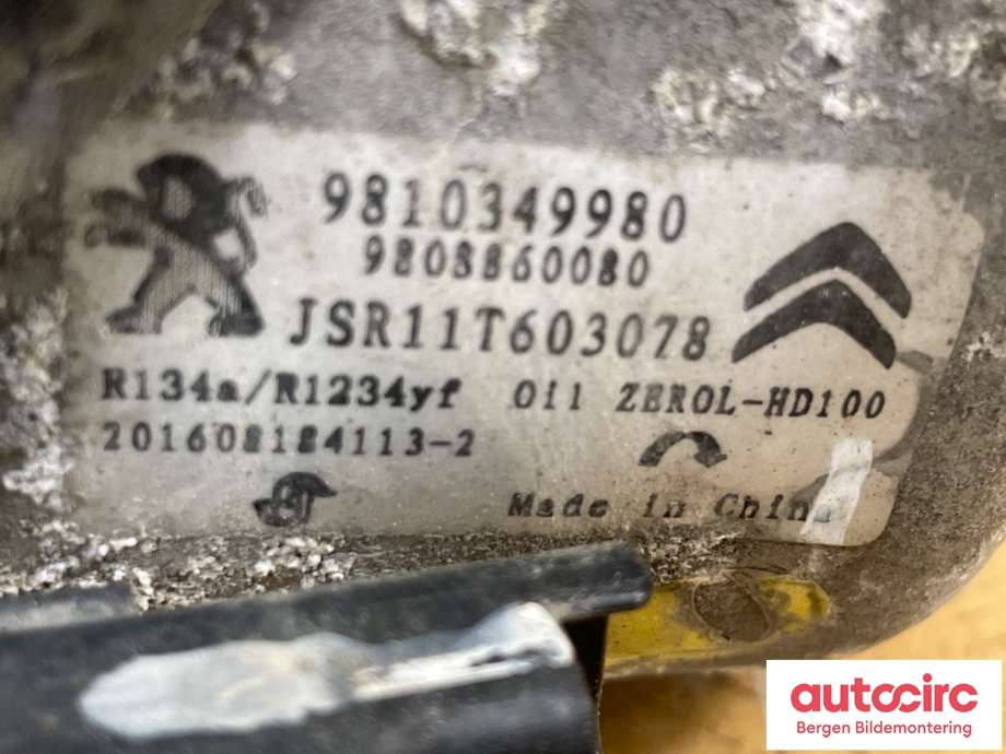 Aircondition kompressor til Toyota Proace 2016-->> (Type II)  (TOYOTA|SU001A7752|1617989180|9830148880)