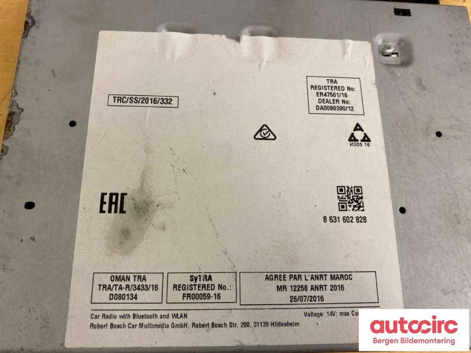 Bilstereo diverse til Toyota Proace 2016-->> (Type II)  (TOYOTA|SU001B1892|7503900027)
