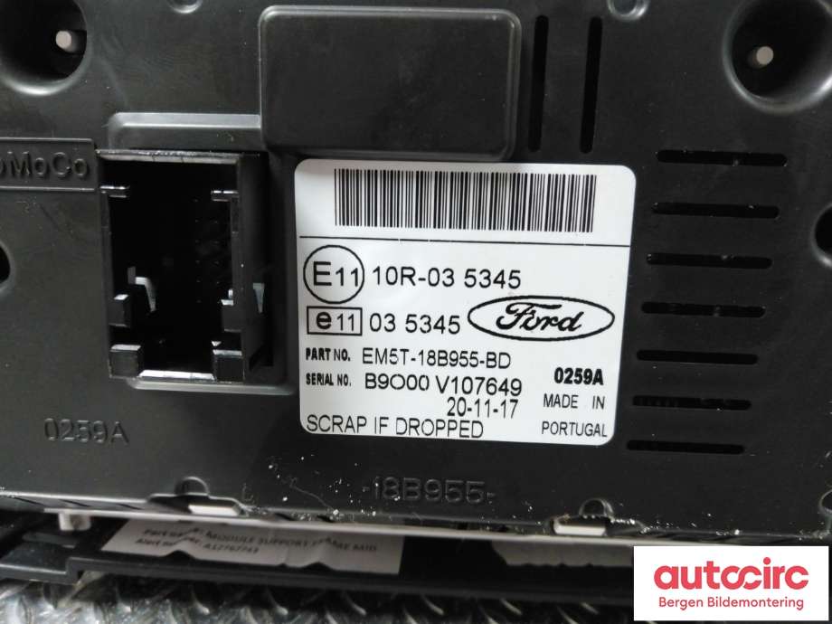 Instrument kjørecomputer til Ford Transit Connect 2018-->> Type II, Fase 2  (FORD|2014481|EM5T-18B955-BD|)
