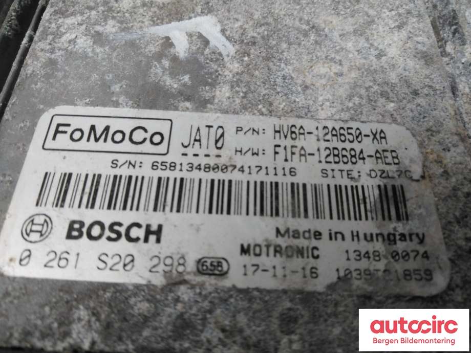 Styreenhet motor til Ford Transit Connect 2018-->> Type II, Fase 2  (FORD|1920994|RMF1FA-12A650-AEB|F1FA-12B684-AEB)