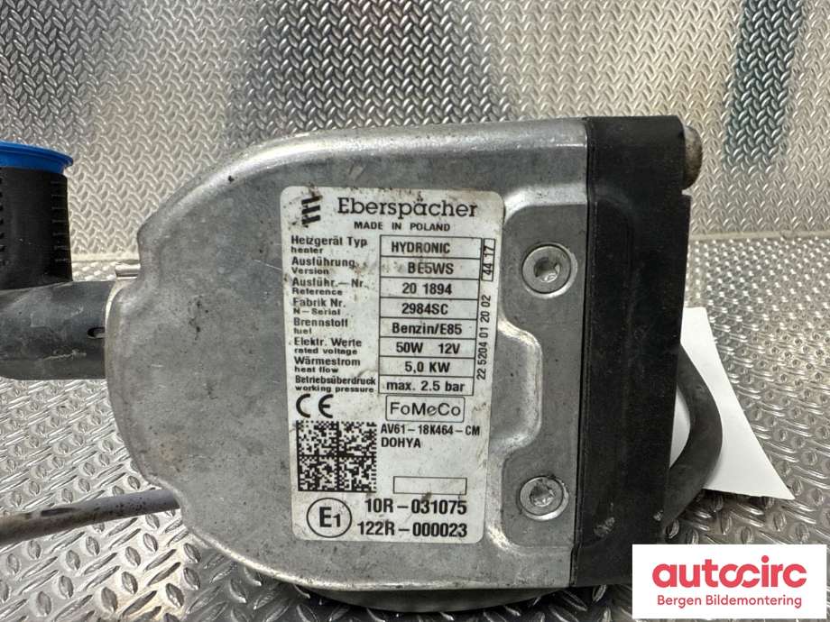 Bensinvarmer til Ford Transit Connect 2018-->> Type II, Fase 2  (FORD|1900038|AV61-18K464-CM|)