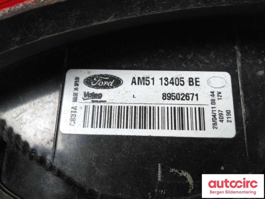Baklykt venstre til Ford C-Max 2010-2015 (Type II, Fase 1)  (FORD|1767530|AM51-13405-BF|)