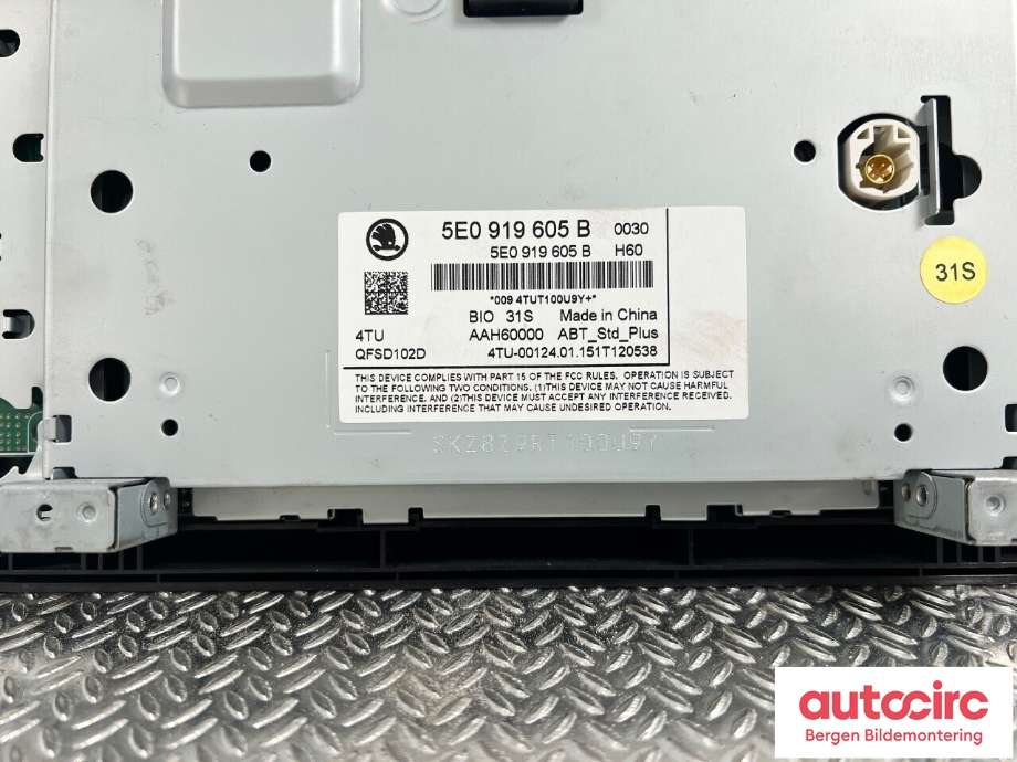 Instrument kjørecomputer til Škoda Octavia 2013-2016 (Type III, Fase 1)  (SKODA|5E0 919 605 B|)