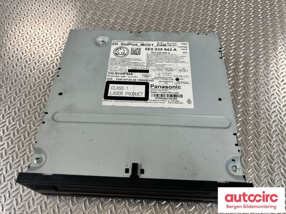 Bilstereo til Škoda Octavia 2013-2016 (Type III, Fase 1) (SKODA|5E0 035 842 A|)