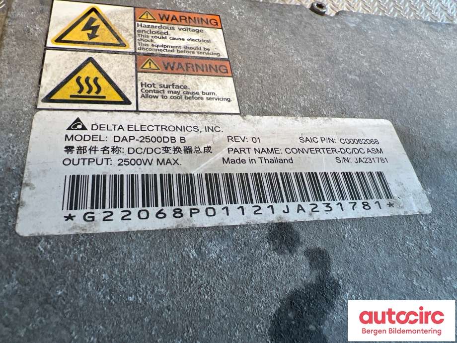 DCDC converter hybrid til Maxus EV80 2019-->>  (MAXUS|DAP-2500DB B||C00062068)