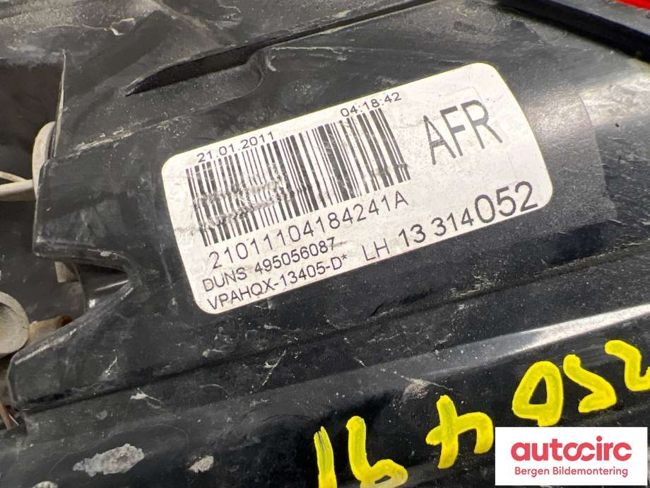 Baklykt venstre til Opel Astra J 2010-2015  (OPEL|13314052|)