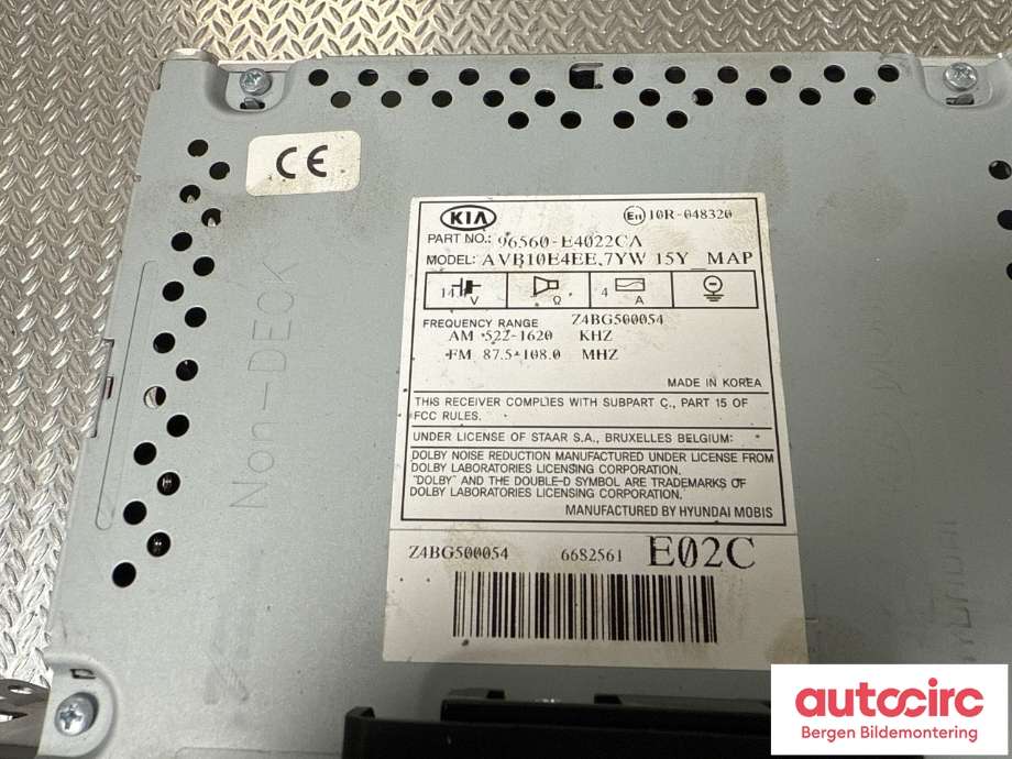 Bilstereo til Kia Soul 2014-2019 (Type II) (KIA|96560E 4021CA|)