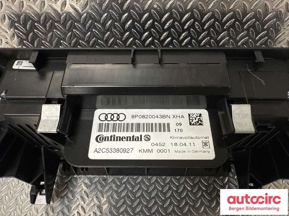 Varmeapparat betjening til Audi A3 2009-2012 (Type II, Fase 2)  (AUDI|8P0 820 043 BN|)
