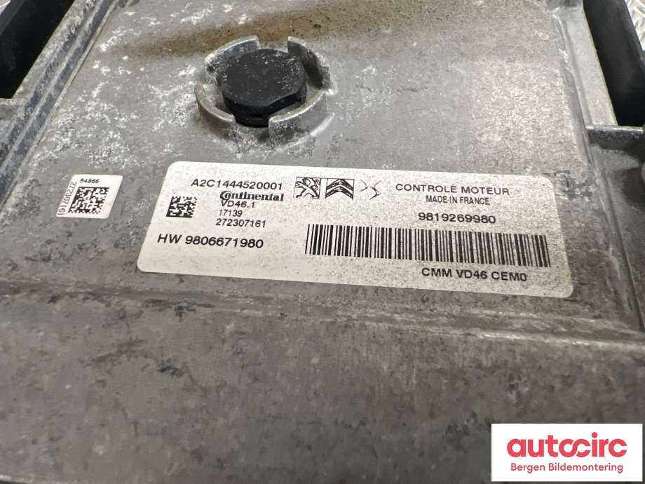 Styreenhet motor til Citroën C4, Cactus 2014-2017 (Fase 1) (CITROEN|16 134 217 80|)