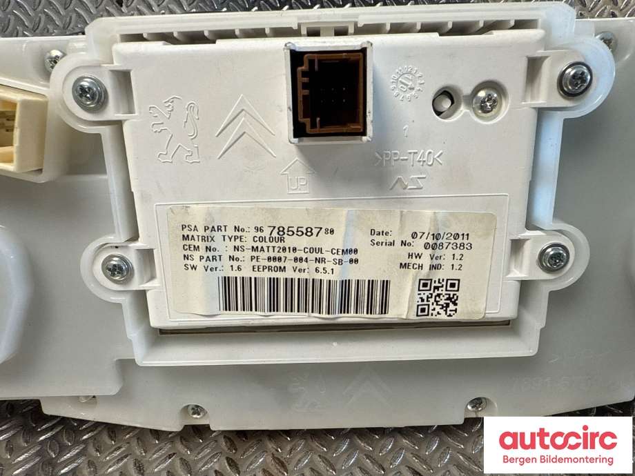 Speedometer til Peugeot 208 2012-2019 (Type I) (PEUGEOT|98 226 333 80|96 746 797 80|)