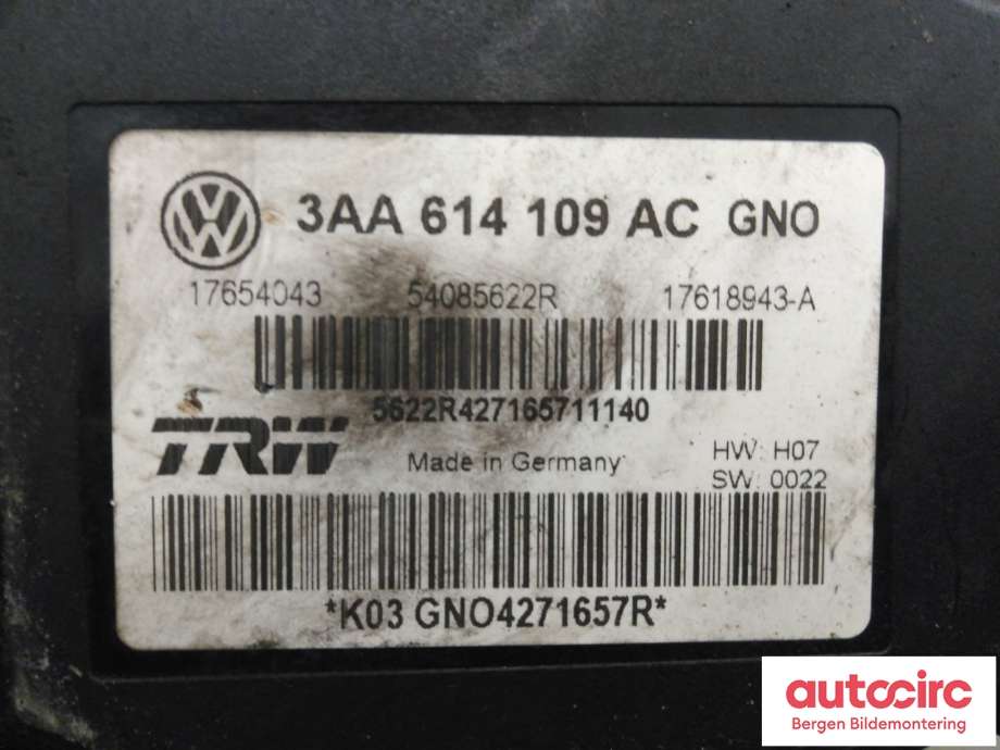 ABS sentral til VW Passat 2011-2015 (B7) (B7) (VOLKSWAGEN|3AA 614 109 BM||3AA 614 109 AC)