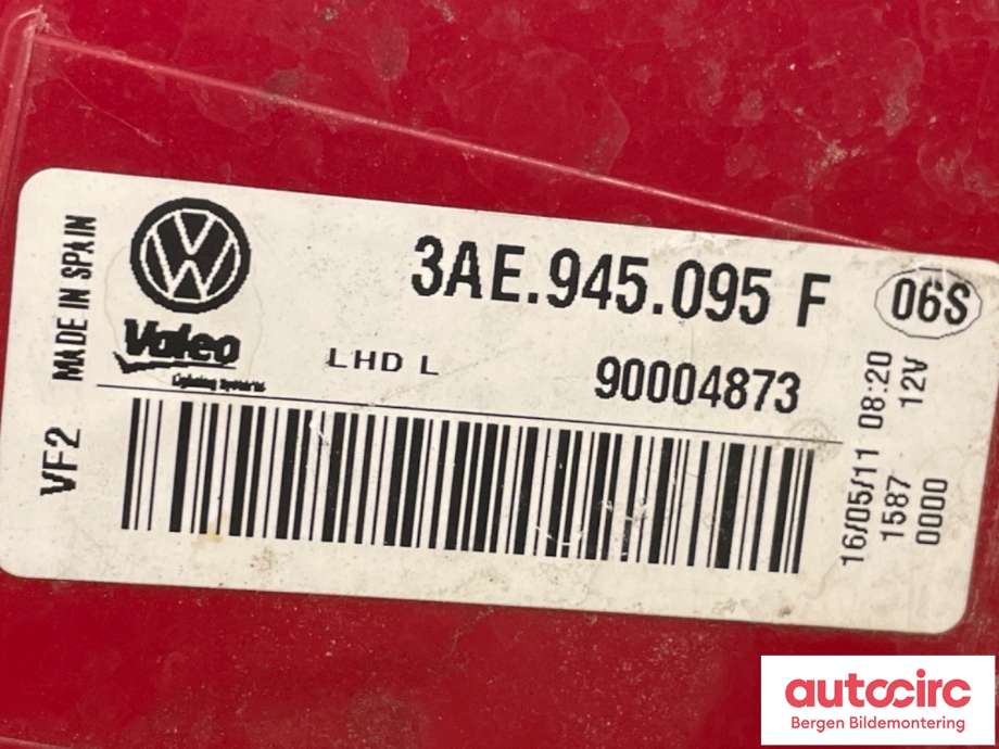 Baklykt venstre til VW Passat 2011-2015 (B7) (B7) (VOLKSWAGEN|3AE 945 095 F|)