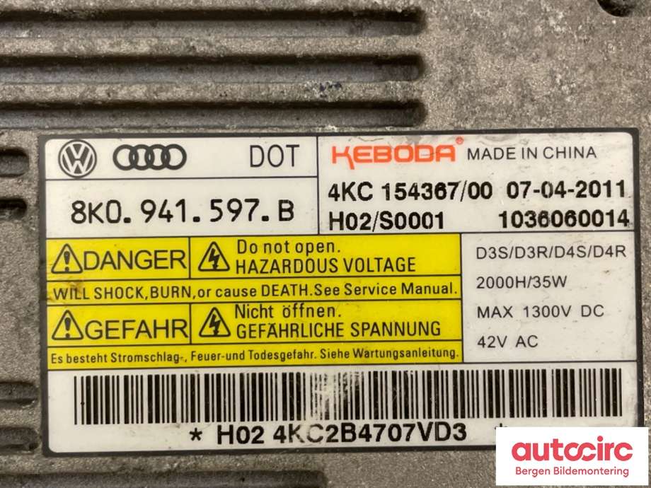 Styreenhet xenon/ballast til VW Passat 2011-2015 (B7) (B7) (VOLKSWAGEN|8K0.941.597.B|)