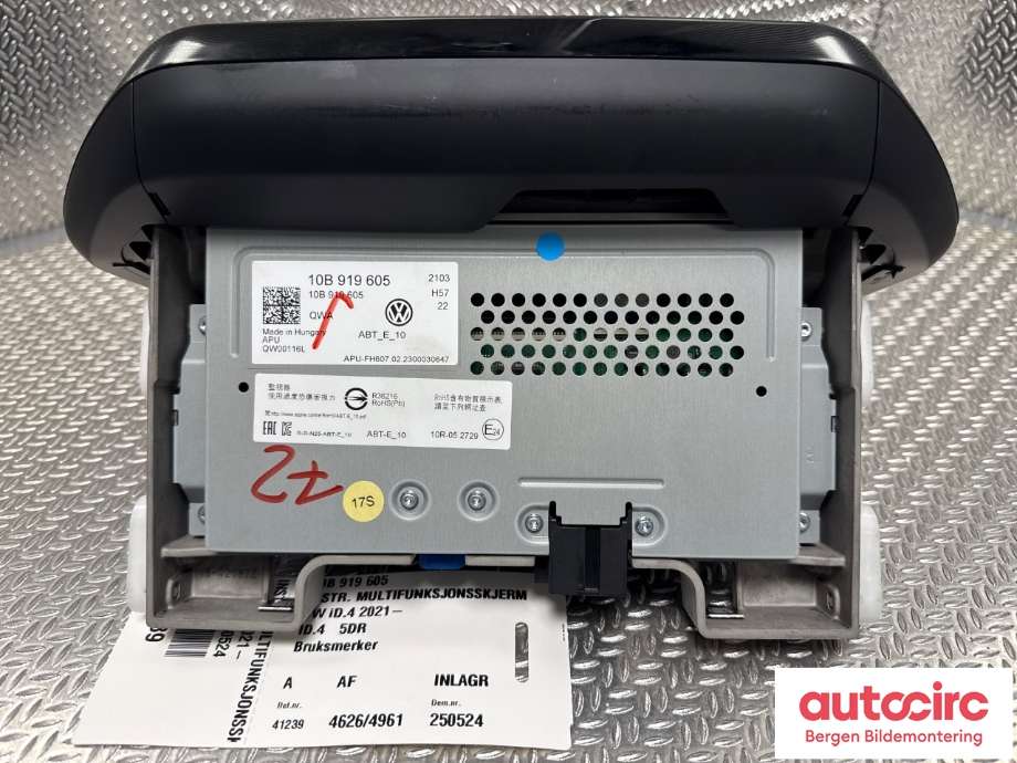 Instrument kjørecomputer til VW ID.4 2020-->>  (VOLKSWAGEN|10B 919 605|)