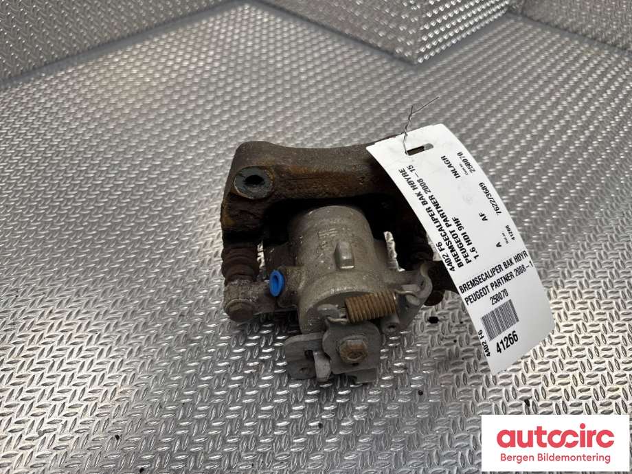 Bremsecaliper høyre bak til Peugeot Partner 2008-2015 (Type II, Fase 1)  (PEUGEOT|4402 F6|)