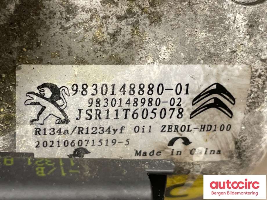 Aircondition kompressor til Peugeot Expert 2016-->> (Type III)  (PEUGEOT|98 301 488 80|)