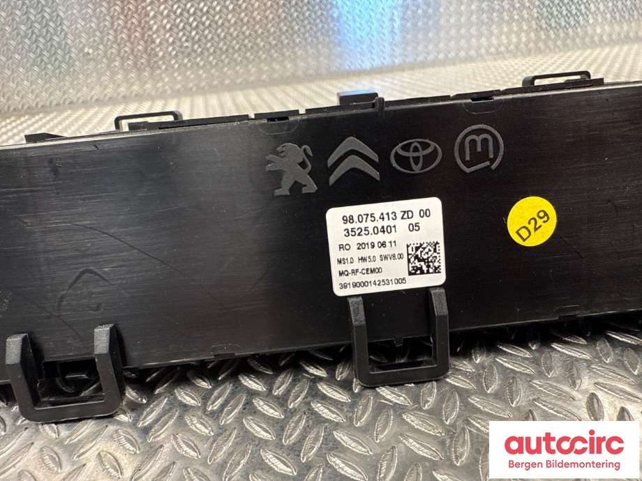 Varmeapparat register til Peugeot Expert 2016-->> (Type III)  (PEUGEOT|98 340 409 ZD|)
