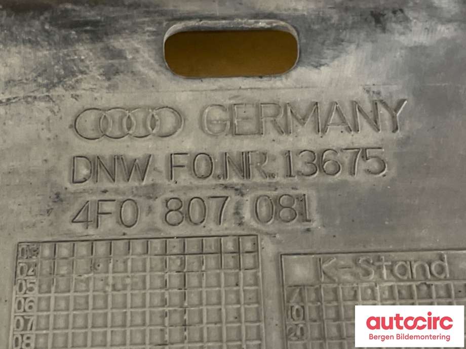 Diverse deler til Audi A6 2005-2008 (Type III, Fase 1) (C6) (C6) (AUDI|4F0 807 081|)