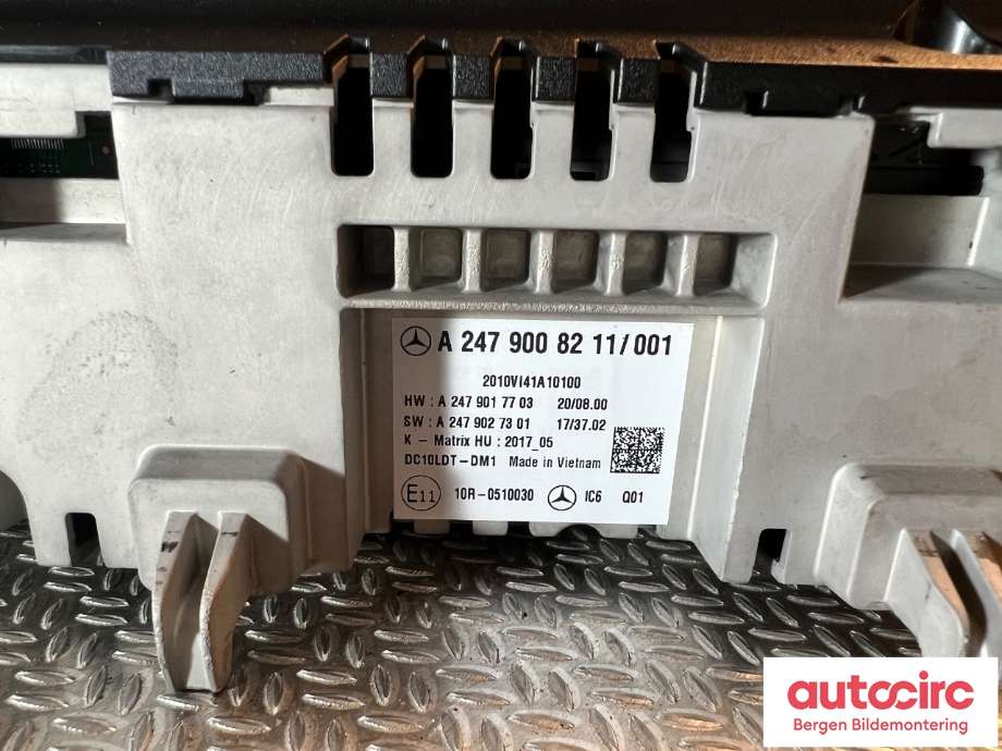 Multimedia display (MCU - Media Controller Unit) til Mercedes EQC 2019-->>  (MERCEDES|A 247 900 82 11|)
