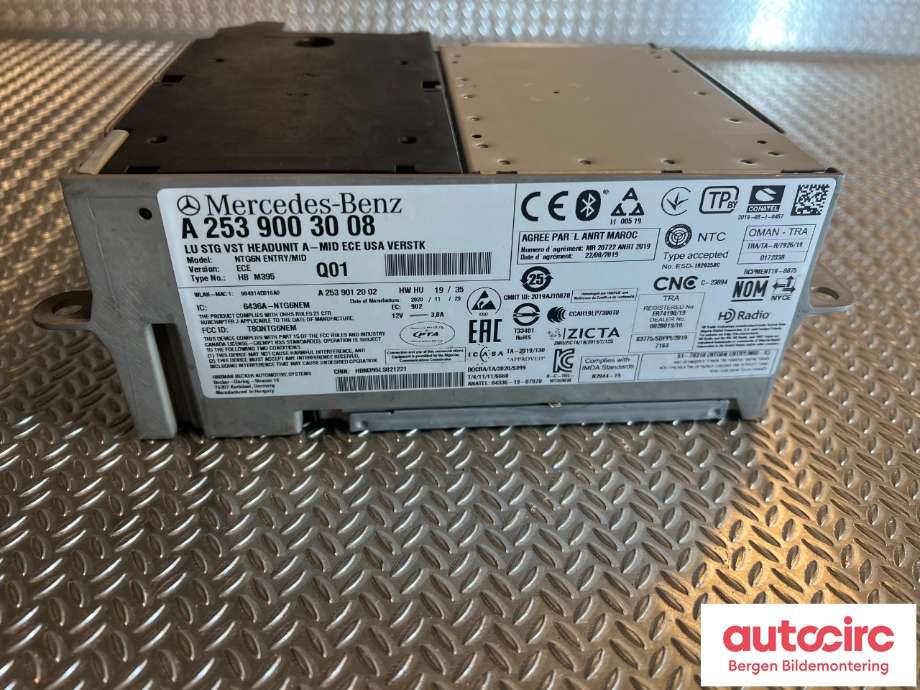 Bilstereo til Mercedes EQC 2019-->>  (MERCEDES|A 253 900 06 09|A 253 900 30 08|A 253 900 06 09 80)
