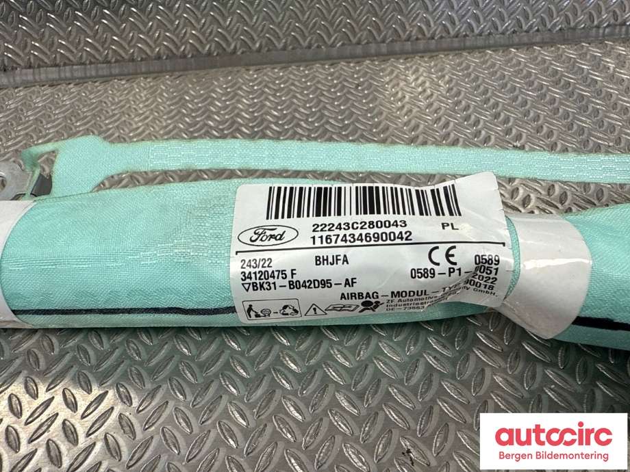 Airbag gardin venstre til Ford Transit Connect 2018-->> Type II, Fase 2 (FORD|BK31-B042D95-AF|2609863|)
