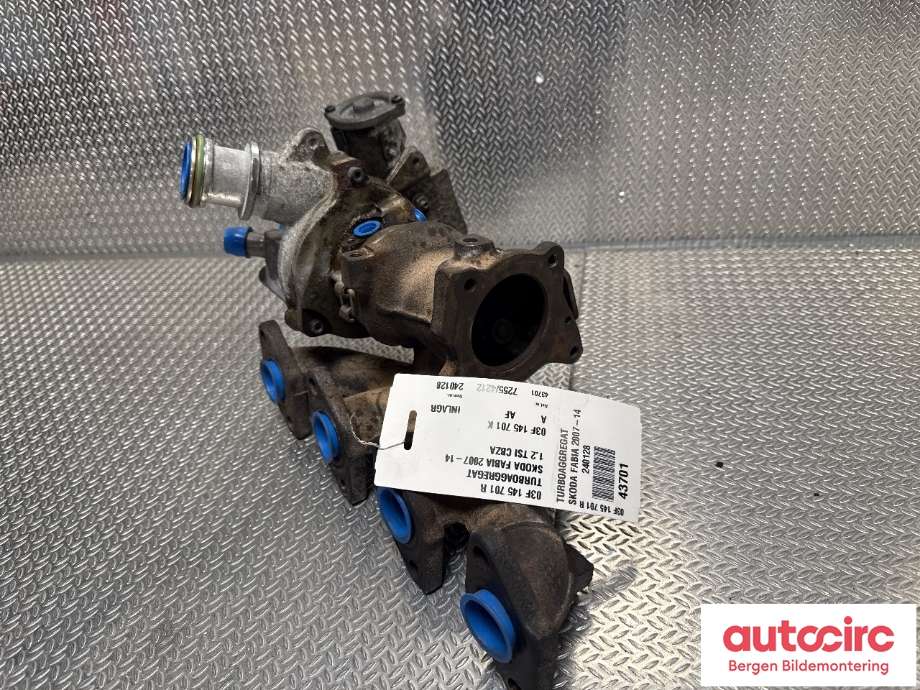 Turbo til Škoda Fabia 2010-2014 (Type II, Fase 2)  (SKODA|03F 145 701 R|03F 145 701 K|)