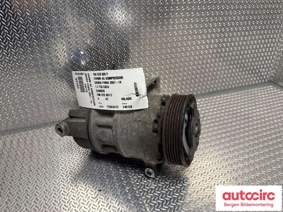 Aircondition kompressor til Škoda Fabia 2010-2014 (Type II, Fase 2) (SKODA|1K0 820 808 F|5N0 820 803 C|5K0 820 803 K)