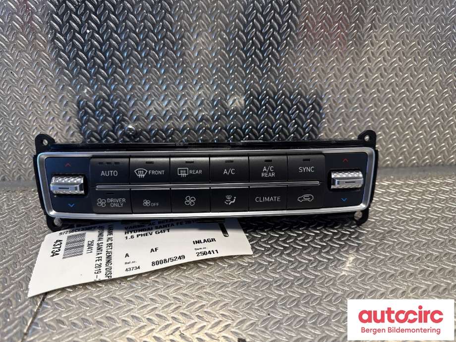 Varmeapparat betjening til Hyundai Santa Fe 2021-->> (Type IV) (HYUNDAI|97250CL330PPJ|)