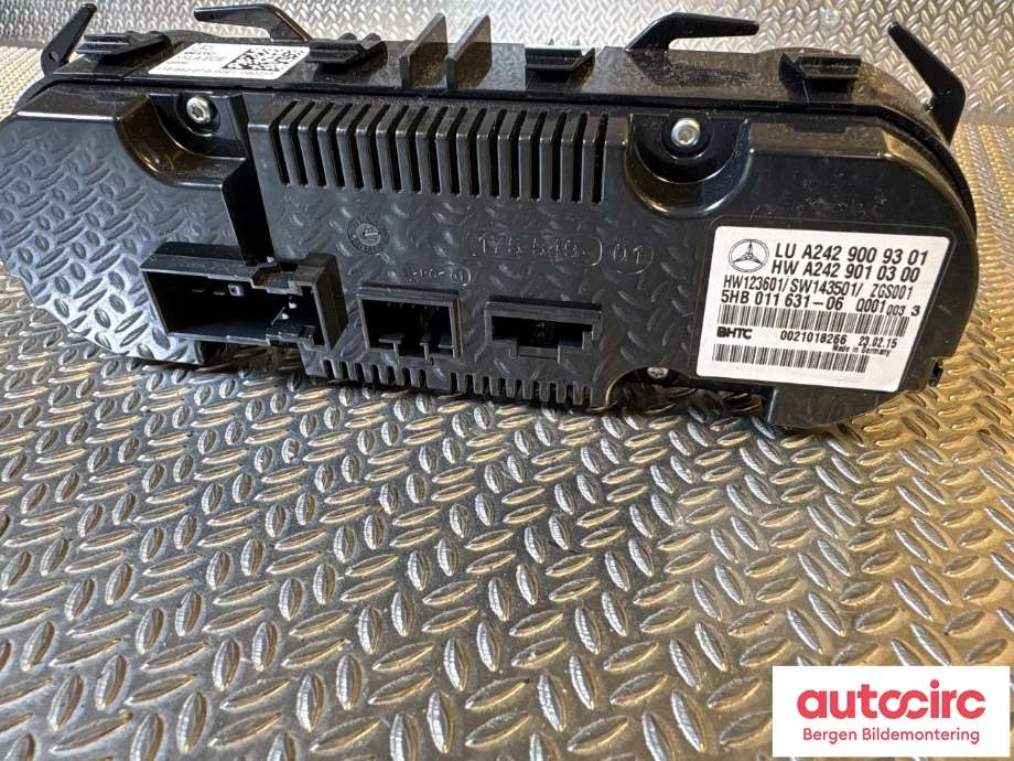 Varmeapparat betjening til Mercedes B-Klasse 2011-2018 (W246) (W246) (MERCEDES|A 242 900 93 01|A 242 900 75 01)